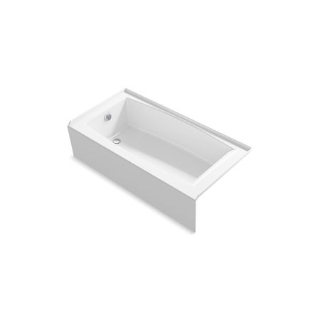 Kohler Alcove Bath, 60" L, 30.25" W, White, Acrylic 26109-LA-0